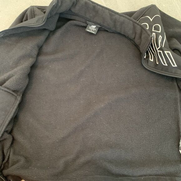 New Balance Men’s Zip Up Fleece  Black Jacket Size Small - Picture 4 of 6
